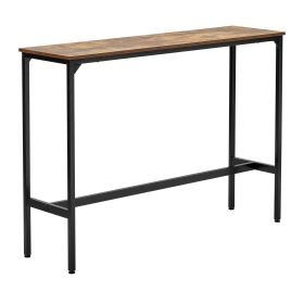VEVOR Bar Table, Sturdy Metal Frame High Top Pub Table, Narrow Long Kitchen Dining, Cocktail Counter Bar Height Desk, Easy to Assemble, 55x15x39